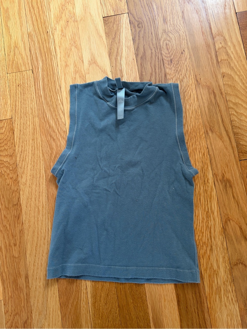 Skims Sleeveless Mock Neck Tank Top - Slate Blue